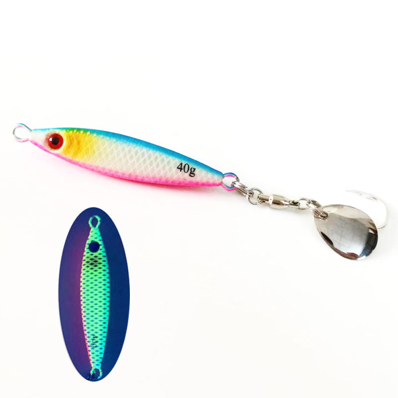 Spanish mackerel iron plate small fat man iron plate luya bait speed sink with sequin hook mackerel cannonball yellow bonito sea fishing shore throwing boat fishing