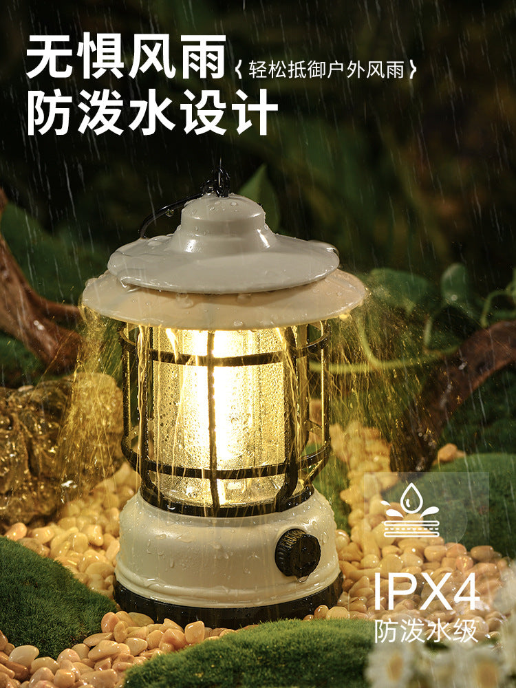 Outdoor Camping Lamp Home Atmosphere Camping Lamp Super Long Endurance Portable Horse Lamp Multifunctional Charging Retro Tent Lamp