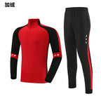 2024 autumn and winter football uniform half zipper long sleeve coat children's adult training clothing suit sports appearance clothing fleece-lined