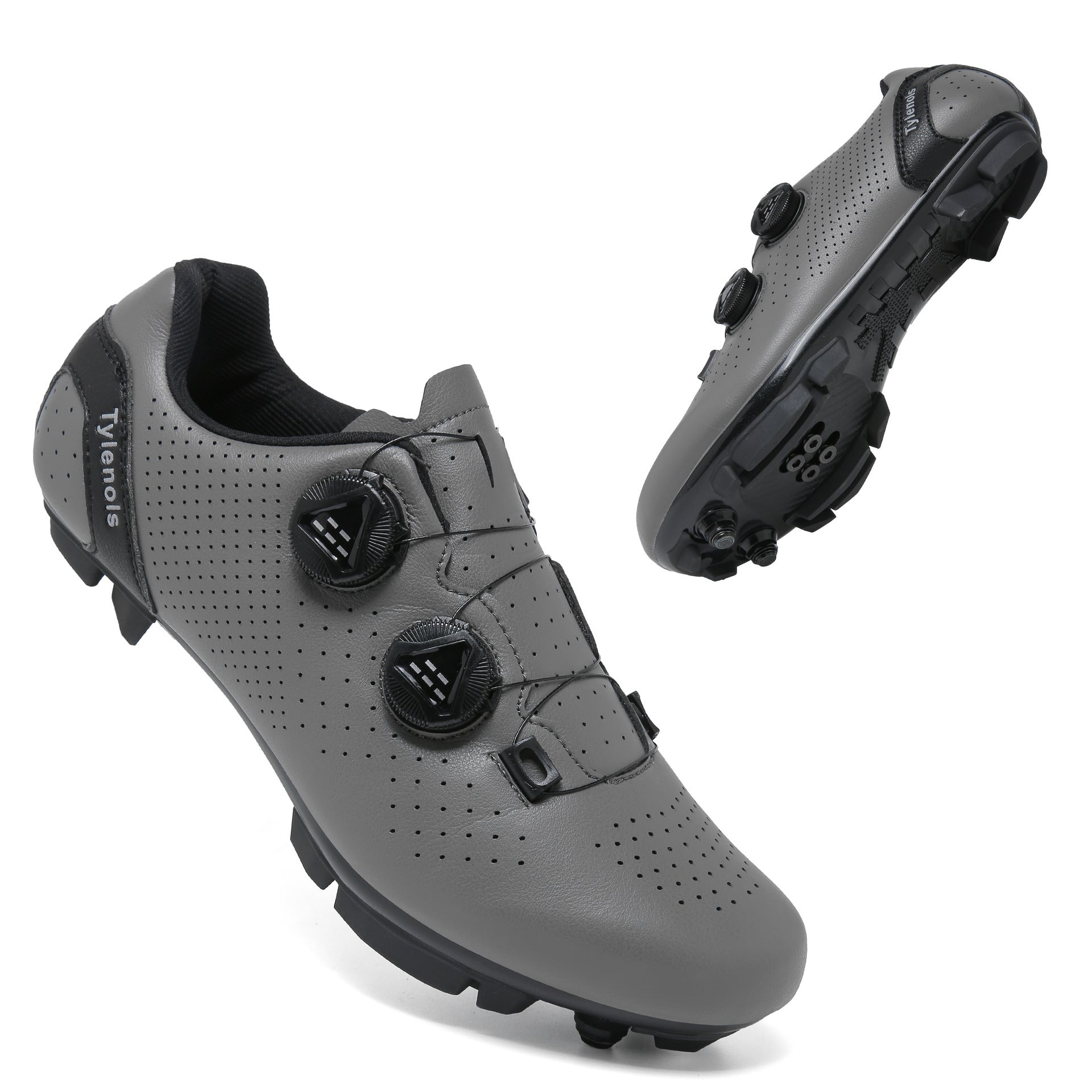 Road Mountain Men's and Women's Locked Bicycle Shoes, Lock-Free Shoes, Hard-Soled Spinning Cycling Shoes, Gym Black