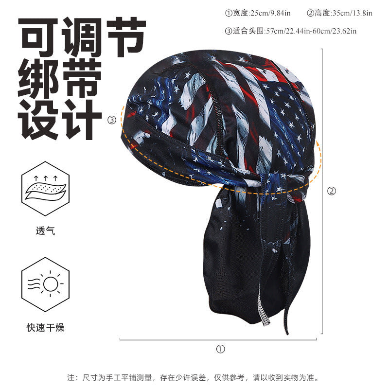 Cross-border Fashion Sports Pirate Hat Chef Outdoor Fitness Sweat-absorbent Turban Adult Sunscreen Baotou Riding Cap