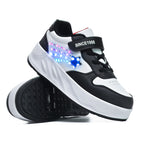 Cross-border heywalk shoes children invisible four-wheel retractable pulley shoes flash fashion skates 4-wheel sports men