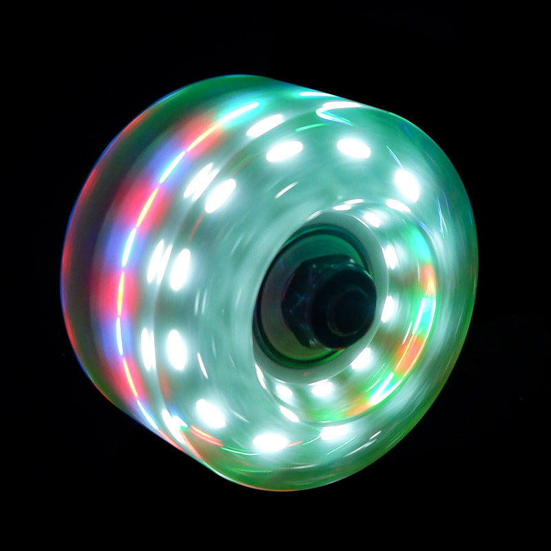 6 lights double row roller skates transparent flash wheel four-wheel roller skate universal PU light-emitting wheel indoor outdoor wheel
