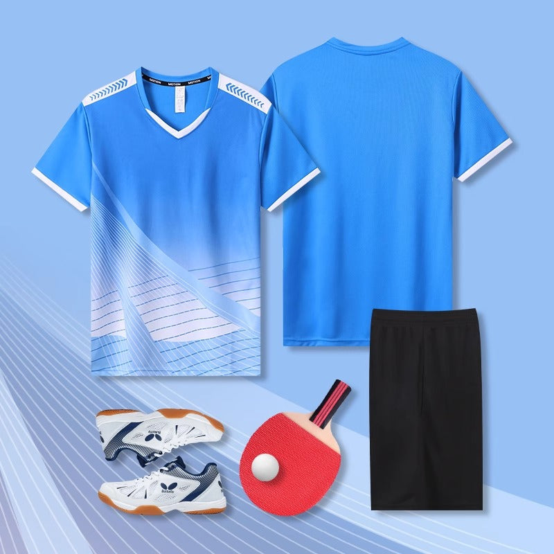 [Zhengxiang Factory Store] Table Tennis Suit Men's and Women's Quick-drying Short-sleeved Sports Training Competition Suit suit