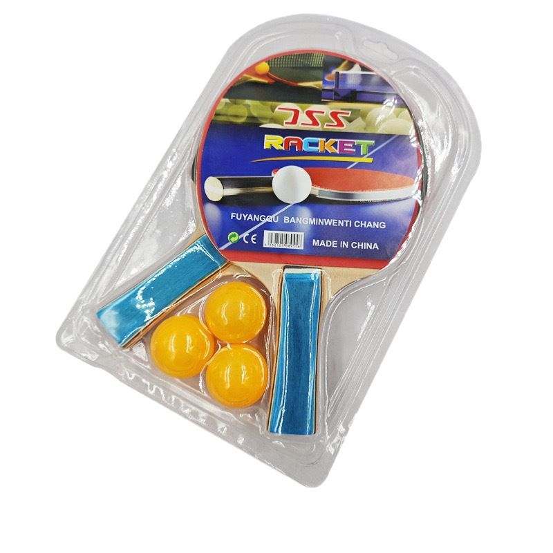 Manufacturer Wholesale Table Tennis Racket with 3 Balls Kidsren's Entertainment Racket 2 Pieces Packed for Ten Yuan or More Store Wholesale Volume Model