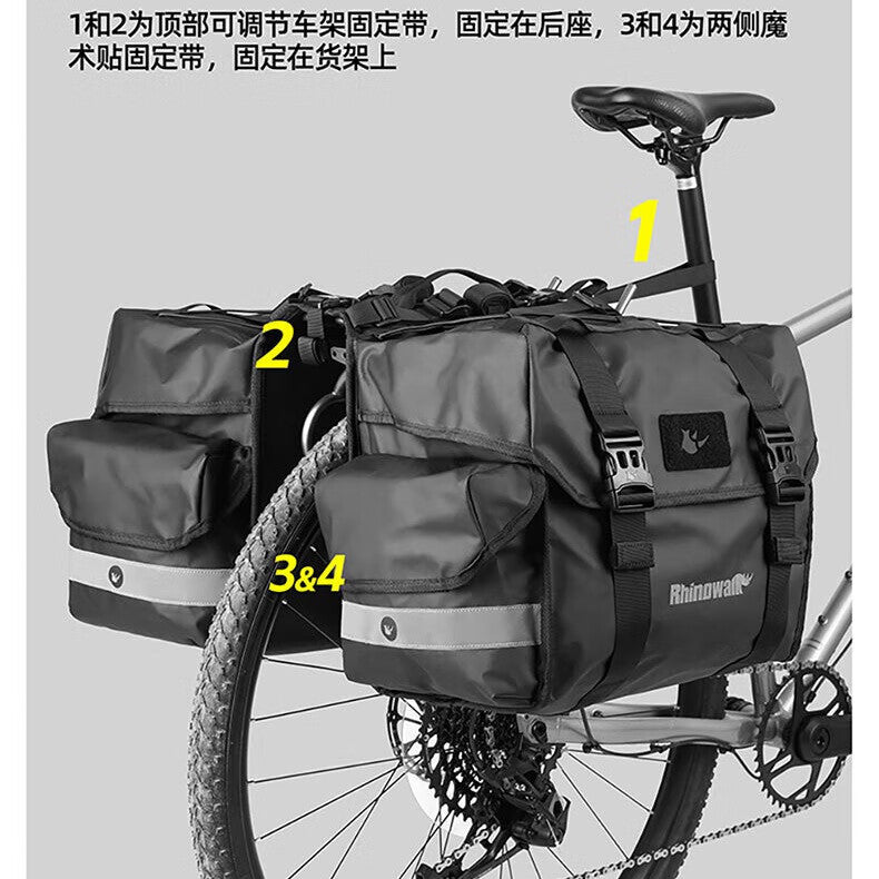 Rhinowalk Rhino 318 Long-Distance Cycling Bicycle Rear Rack Pannier Bag Large Capacity Expandable Pannier Bag
