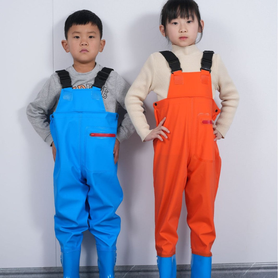 Children's Waterproof Jumpsuit for Playing in Water, Kindergarten Waterproof Clothing for Catching Fish, Wading Shoes, Beach Sun Protection