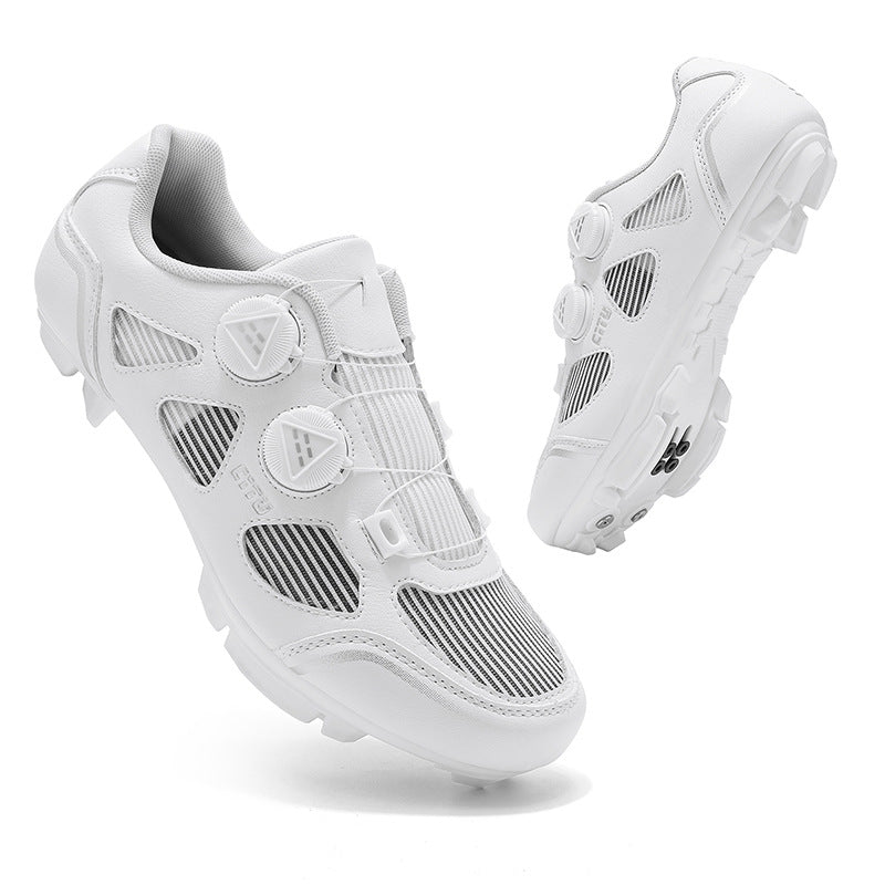 New Summer Hollow Road Bike Lock Shoe Set Hard-Soled Breathable Lock-Free Cycling Shoes Women's Power-Assisted Mountain Bike Lock Shoes