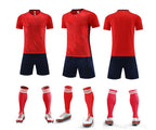 Football Uniform Suit Men's and Women's Game Team Uniform Adult Children's Sports Short-Sleeved Training Uniform Summer Breathable Football Jersey