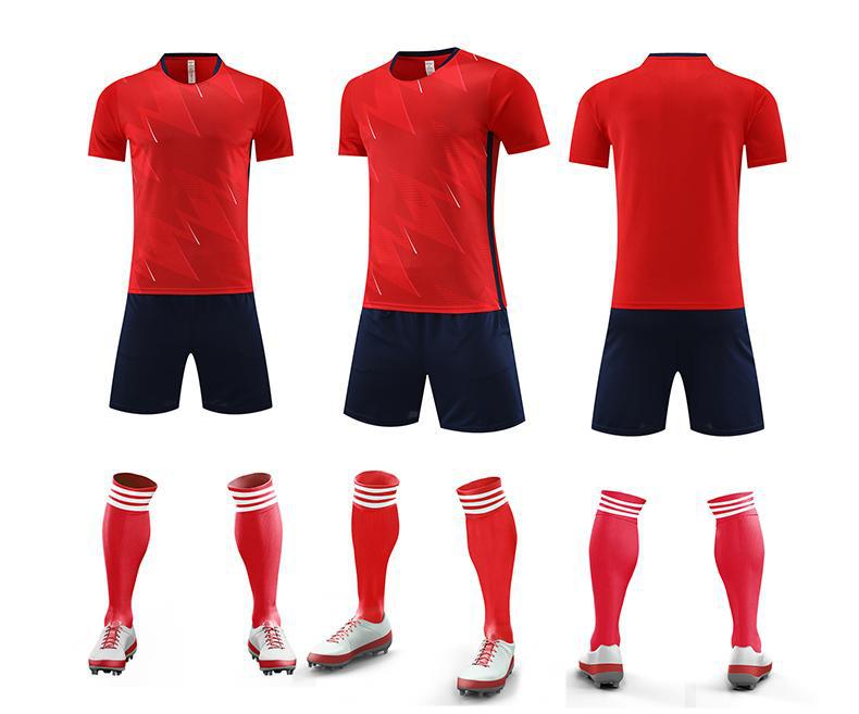 Football Uniform Suit Men's and Women's Game Team Uniform Adult Children's Sports Short-Sleeved Training Uniform Summer Breathable Football Jersey