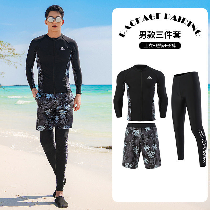 Diving suit women's new couple anti-DDoS swimsuit split long-sleeved trousers quick-drying surfing snorkeling suit jellyfish suit men