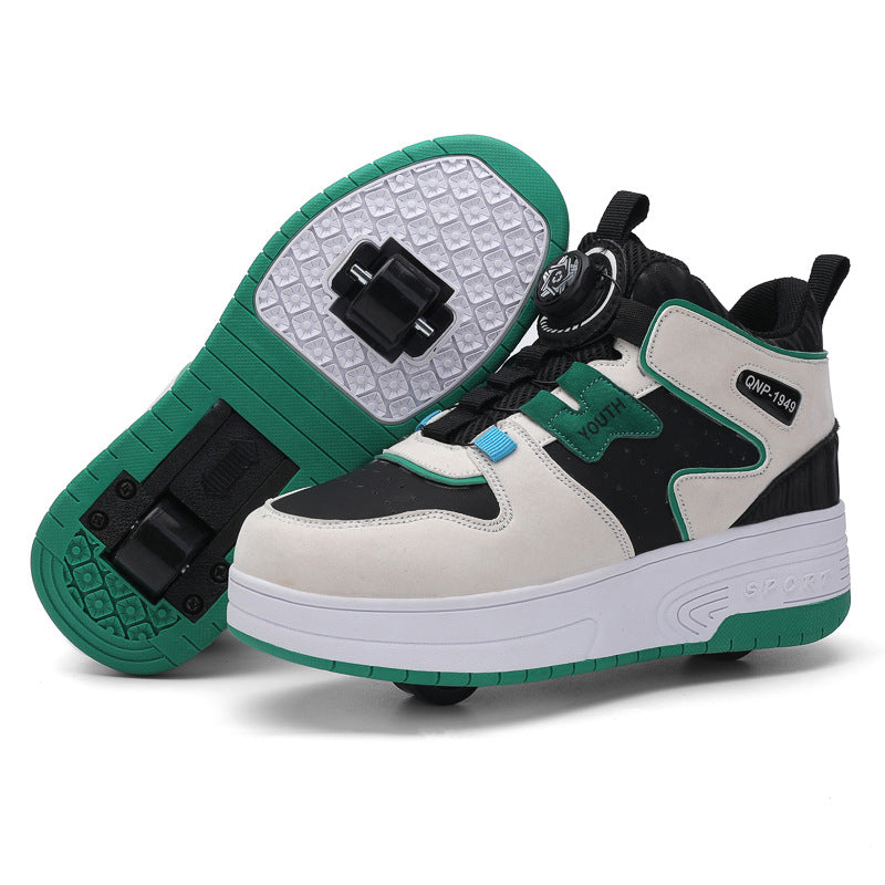 Children's heloo shoes for students roller skates girls' two-wheel deformation boys skating roller skates cross-border exclusive shoes