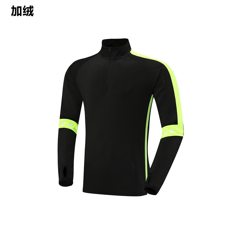 2024 autumn and winter football uniform half zipper long sleeve coat children's adult training clothing suit sports appearance clothing fleece-lined