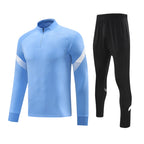 Autumn and Winter Velvet Half-Zip Pullover Long-Sleeved Training Clothing Set Kidsren's Football Appearance Clothing Running Sportswear Customization