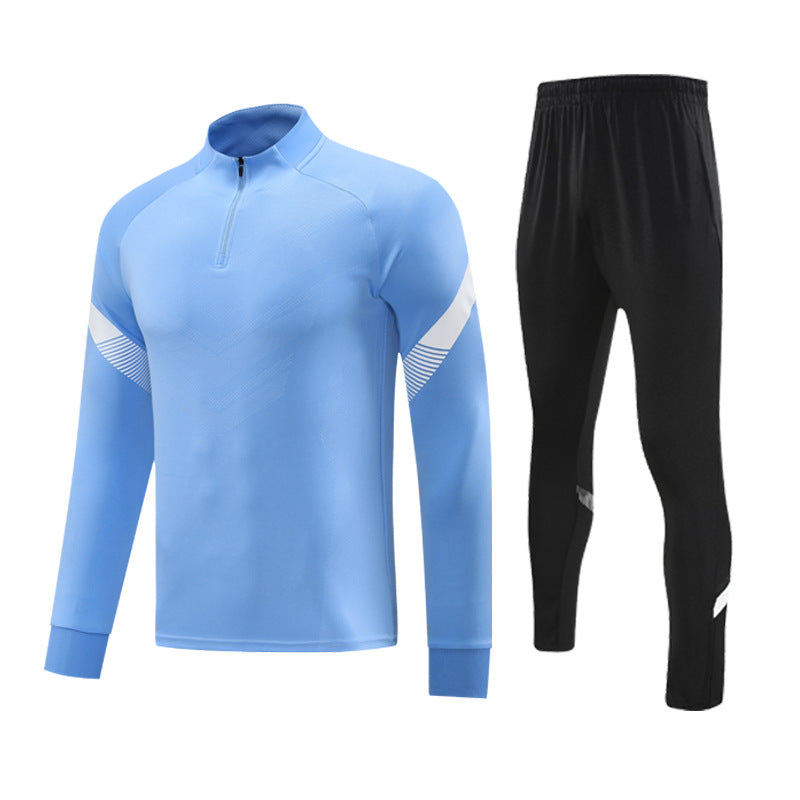 Autumn and Winter Velvet Half-Zip Pullover Long-Sleeved Training Clothing Set Kidsren's Football Appearance Clothing Running Sportswear Customization