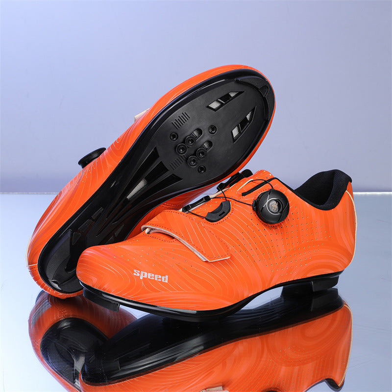 New Cross-Border Random Pattern Cycling Road Shoes for Men and Women, Mountain Bike Lock Shoes, Outdoor Power-Assisted Bicycle Shoes