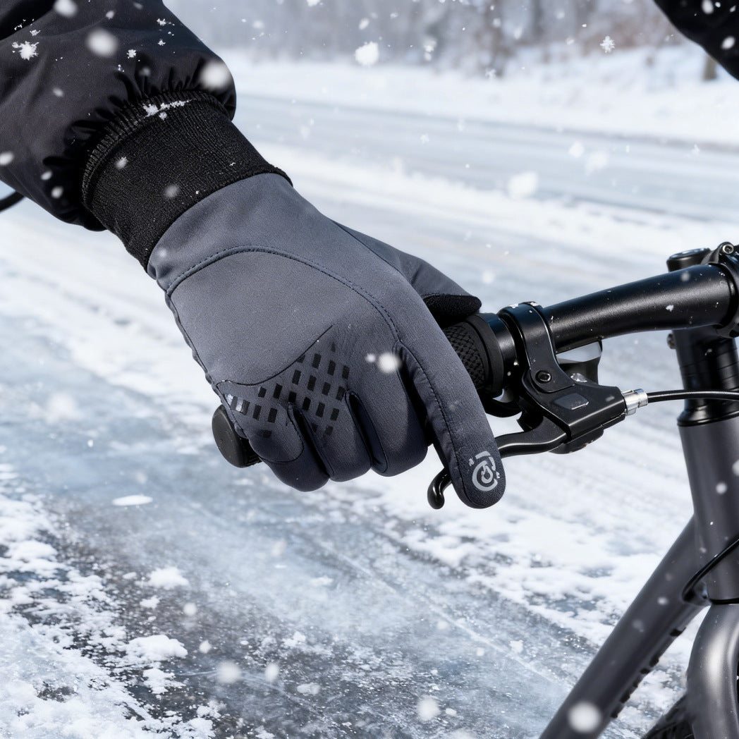 Winter Fleece-Lined Gloves, Windproof, Waterproof, Thickened and Warm, Touchscreen-Compatible, Non-Slip Gloves, Ample Stock, Available for Dropshipping