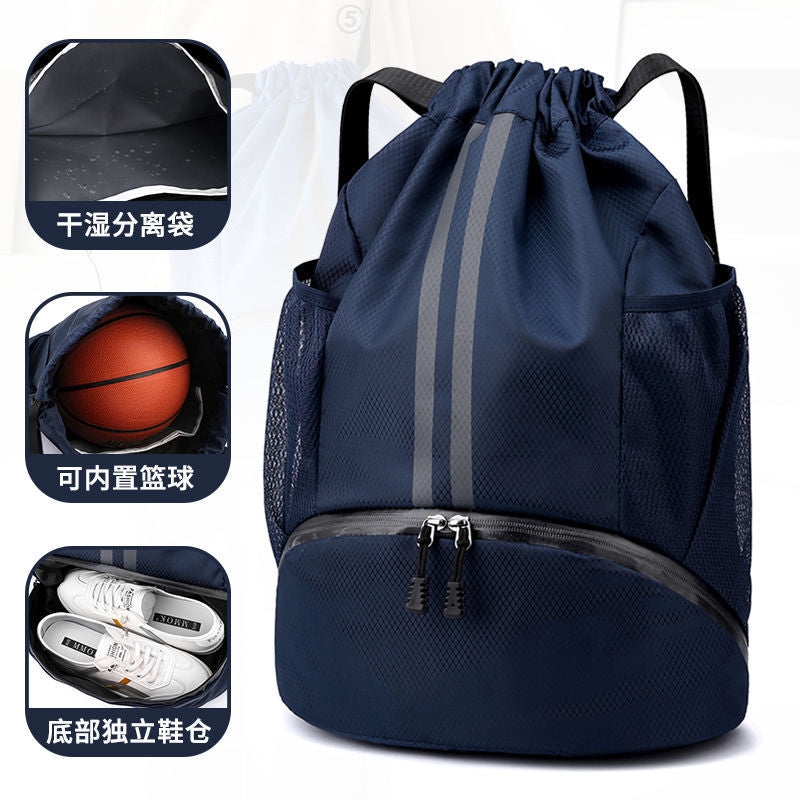 Dry and Wet Separation Basketball and Football Bag, Swimming Bag, Men's and Women's Sports Drawstring Pocket, Fitness Backpack, Backpack
