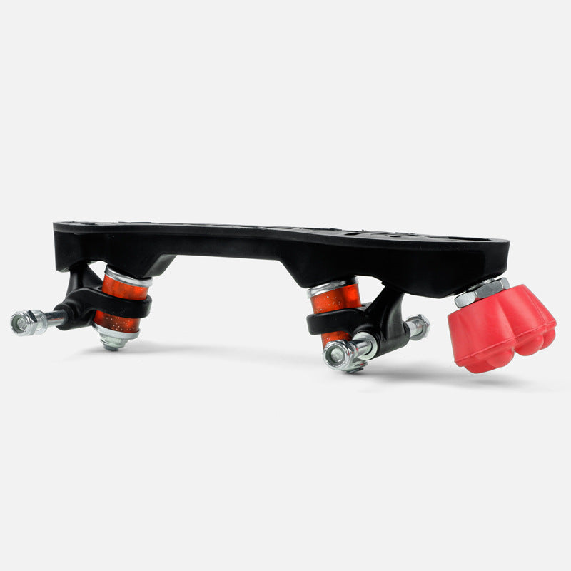 Double-row roller skates PP plastic base four-wheel roller skates triangle bracket skates bottom plate adjustable brake head