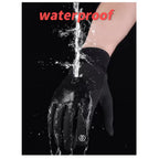 24 new foreign trade batch can ding LOGO windproof waterproof plus thin velvet 2 color riding sports long finger gloves