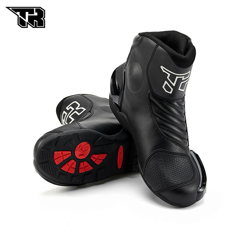 Hong Kong TR Motorcycle Riding Boots Men's Four Seasons Motorcycle High-top Racing Road Shoes Anti-fall Off-road Motorcycle Rally Boots