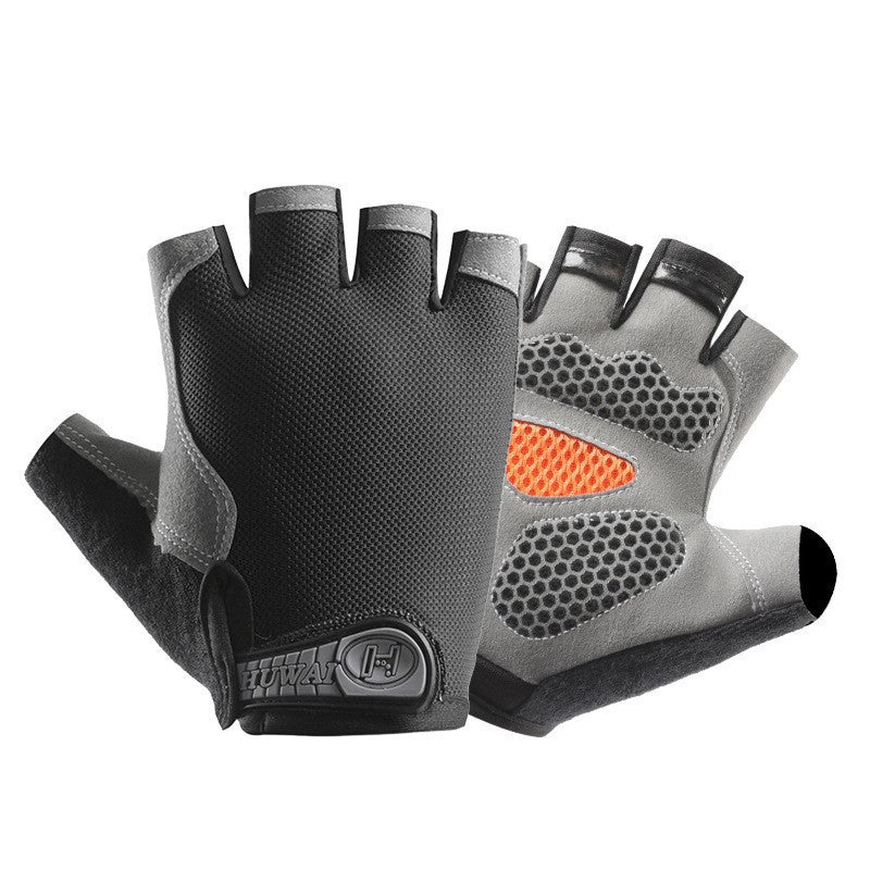 Cycling Gloves Fitness Half-Finger Spring and Summer Men's and Women's Mountain Bike Short-Finger Non-Slip Shock-Absorbing Breathable Quick-Drying
