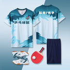 [Zhengxiang Factory Store] Table Tennis Suit Men's and Women's Quick-drying Short-sleeved Sports Training Competition Suit suit
