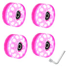 6 lights double row roller skates transparent flash wheel four-wheel roller skate universal PU light-emitting wheel indoor outdoor wheel