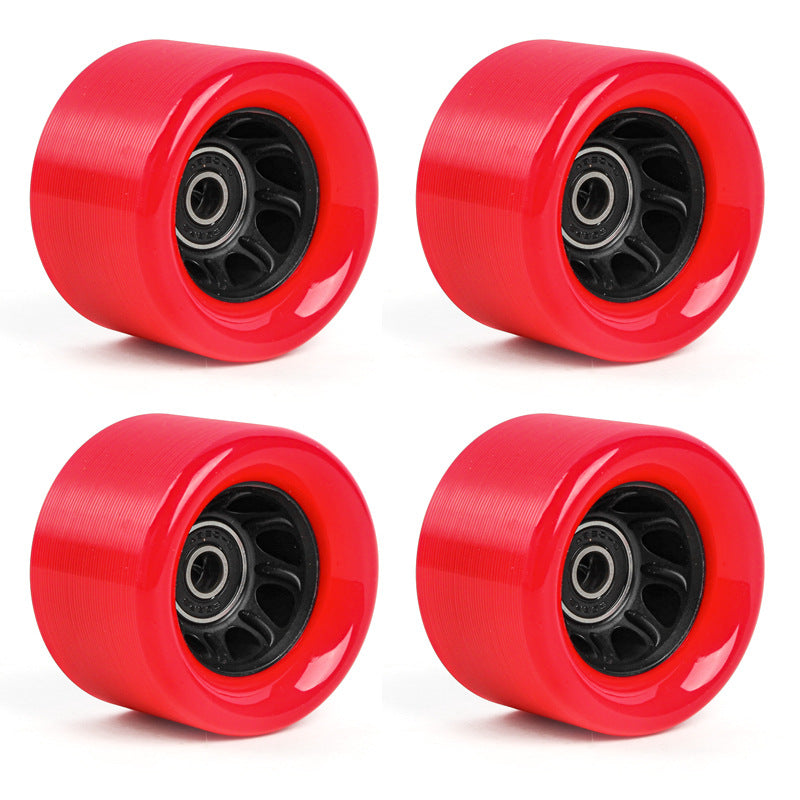 6242 double-row roller skates car wheel four-wheel skates high hardness speed pulley roller skates PU non-flash wheels