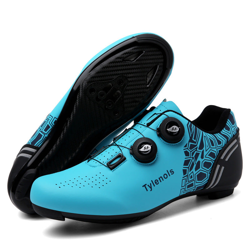 Road Mountain Men's and Women's Locked Bicycle Lockless Shoes Hard Sole Spinning Bicycle Riding Shoes Gym Black