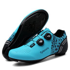 Road Mountain Men's and Women's Locked Bicycle Lockless Shoes Hard Sole Spinning Bicycle Riding Shoes Gym Black