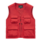 Outdoor Photographer Waterproof Vest Sleeveless Quick-drying Multi-pocket Quick-drying Fishing Vest Men's Thin Climbing Vest
