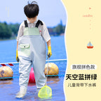 Children's water-playing one-piece water pants sea-catching equipment kindergarten boys and girls rain boots full body waterproof beach rain pants