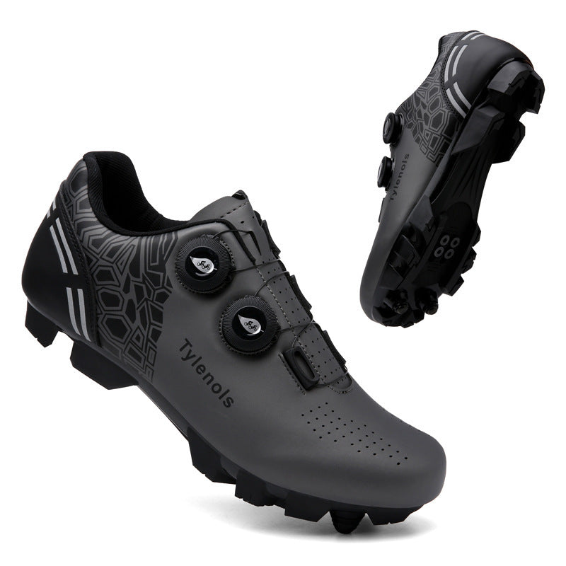 Road Mountain Men's and Women's Locked Bicycle Lockless Shoes Hard Sole Spinning Bicycle Riding Shoes Gym Black
