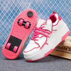 Cross-Border Supply of New Children's Four-Wheel Roller Skates for Girls and Primary School Students with Brakes and Invisible Pulley Sports Shoes