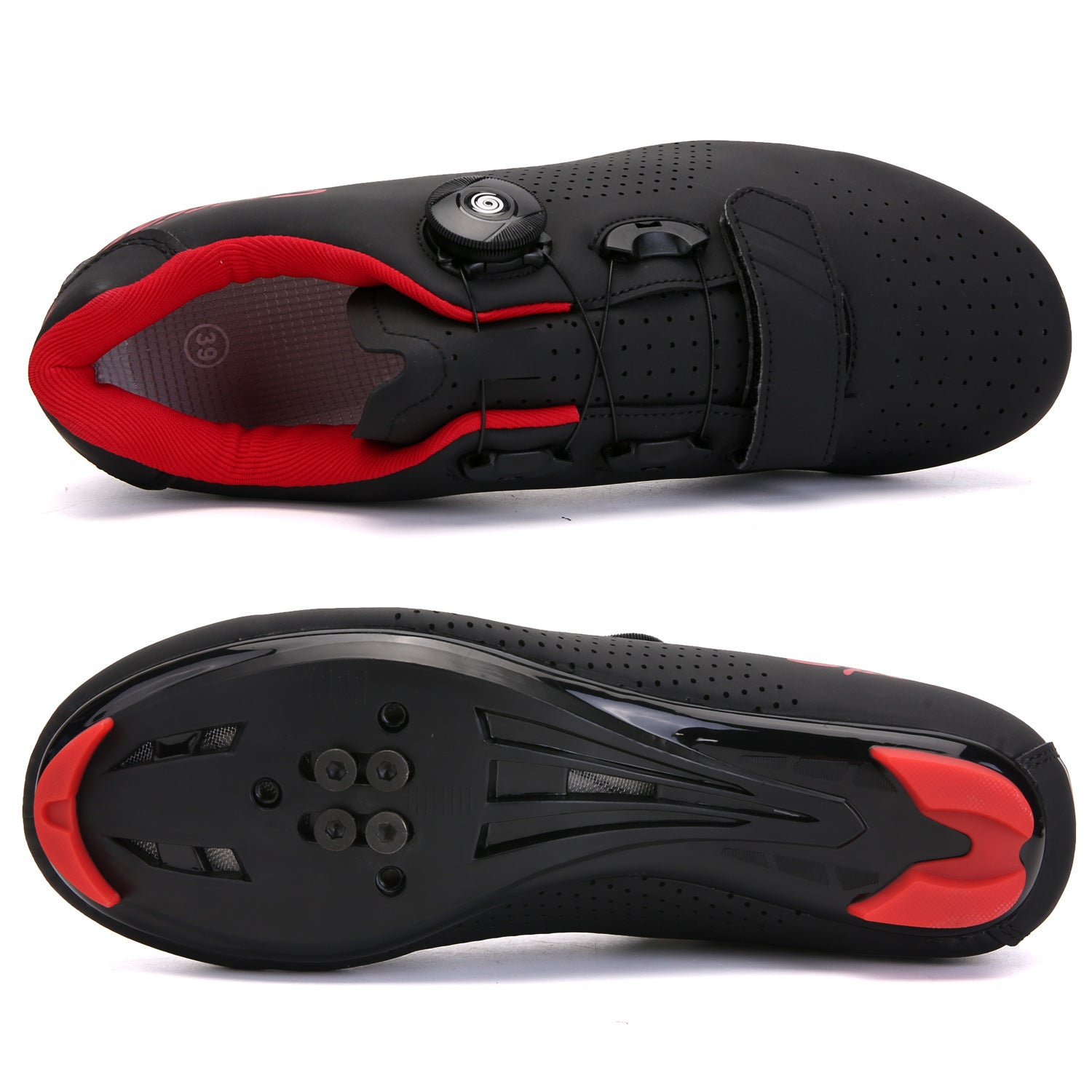 Cross-Border Locking Cycling Shoes, Hard-Soled Mountain Road Bike Locking Shoes, Pure Black Power-Assisted Cycling Shoes, Cycling Sports Shoes