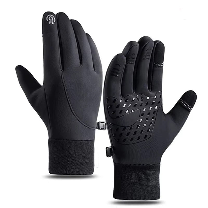 Winter Fleece-Lined Gloves, Windproof, Waterproof, Thickened and Warm, Touchscreen-Compatible, Non-Slip Gloves, Ample Stock, Available for Dropshipping