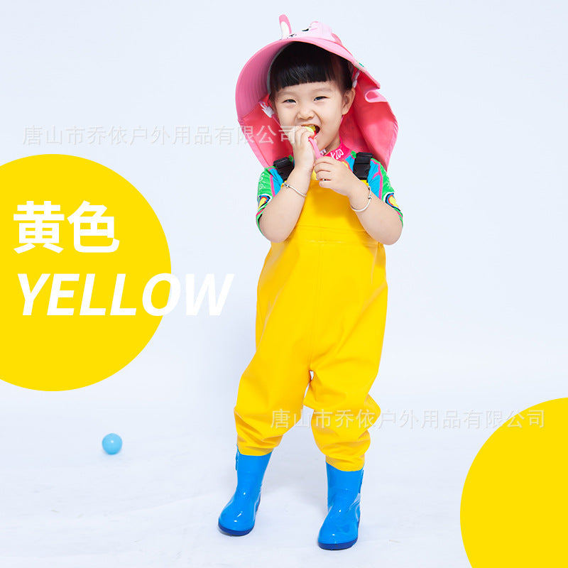 Ganhai Equipment Children's Playing Water Suit Wading Waterproof Pants Kindergarten Beach Fish Strap Rain Shoes Water Pants