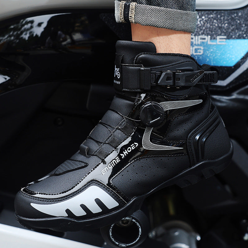 Cross-Border Large Size Motorcycle Shoes Men's Knight Shoes Racing Short Boots Non-Slip Outdoor Sports Motorcycle Riding Equipment Motorcycle Riding