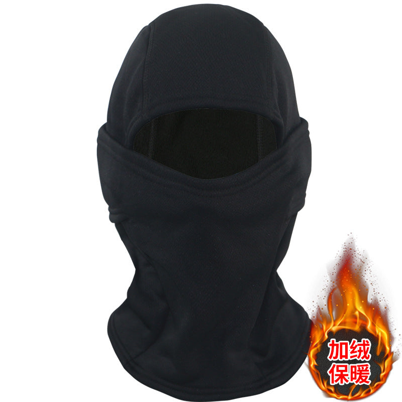 Camouflage Fleece-Lined Hood for Cycling, Dustproof, Men's Warm Fishing Mask, Face Covering, Face Protection, Windproof Hood, Winter