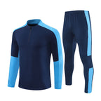 Half-Zip Pullover Football Training Suit Set Light Plate Long-Sleeved Autumn and Winter Appearance Suit Knitted Sportswear Customization