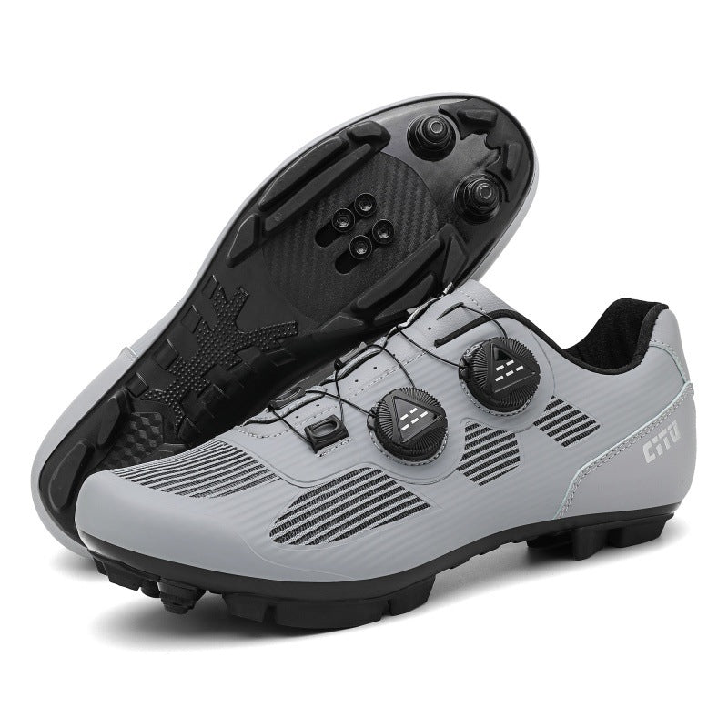 New Lock-Free Cycling Shoes Flat Pedal Spring and Summer Men's and Women's Road Bike Lock Shoes Mountain Bike Power-Assisted Shoes Hard Sole