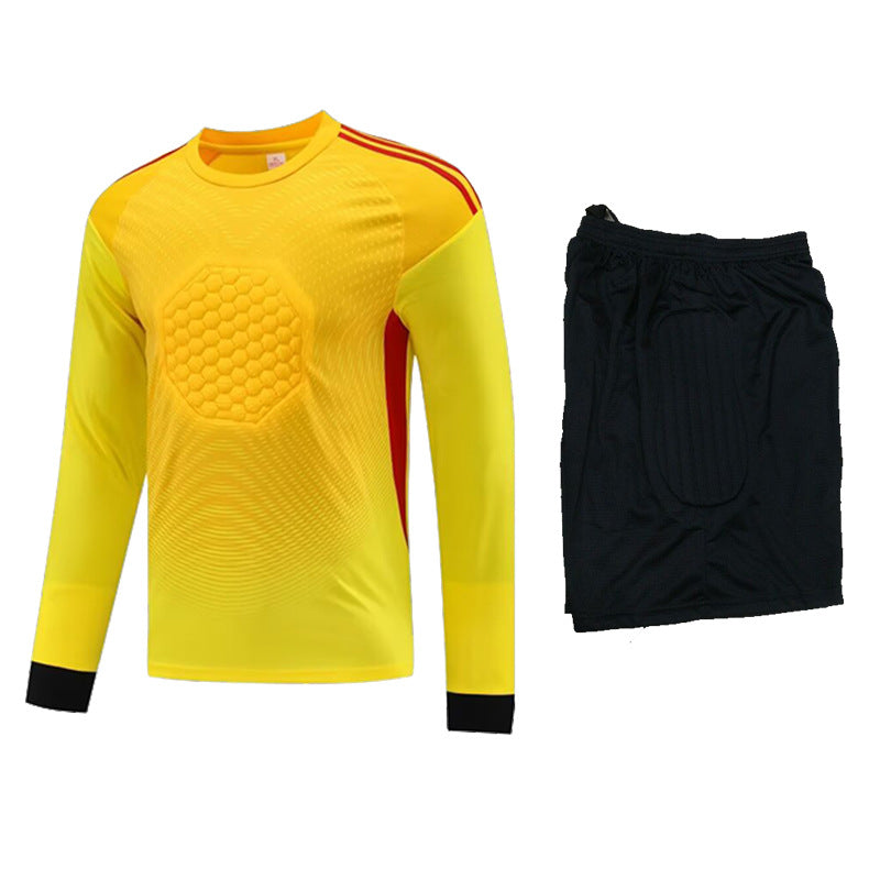 2025 football goalkeeper suit suit men's and women's competition dragon gate suit cross-border foreign trade children's competition breathable long sleeve summer