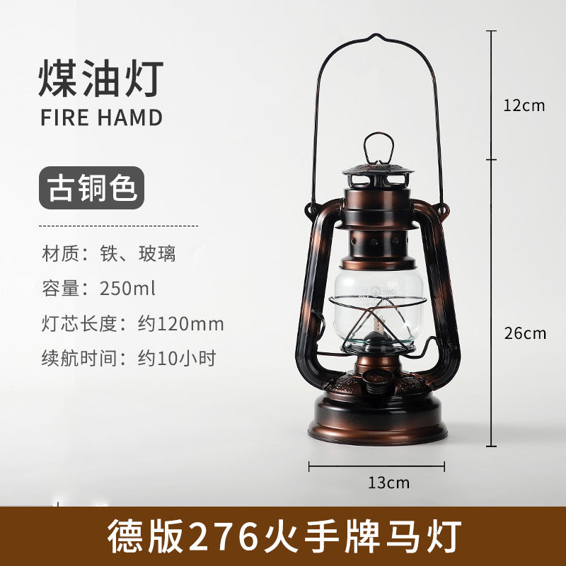 276 fire hand lantern outdoor camping lamp tent lighting lamp retro kerosene lamp atmosphere portable camping lamp