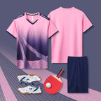 [Zhengxiang Factory Store] Table Tennis Suit Men's and Women's Quick-drying Short-sleeved Sports Training Competition Suit suit