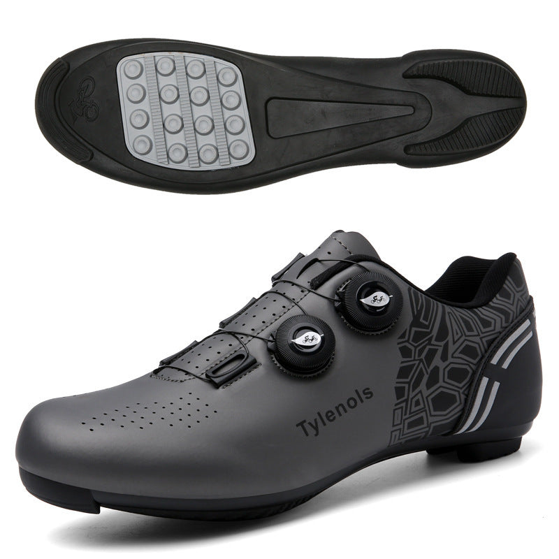 Road Mountain Men's and Women's Locked Bicycle Lockless Shoes Hard Sole Spinning Bicycle Riding Shoes Gym Black