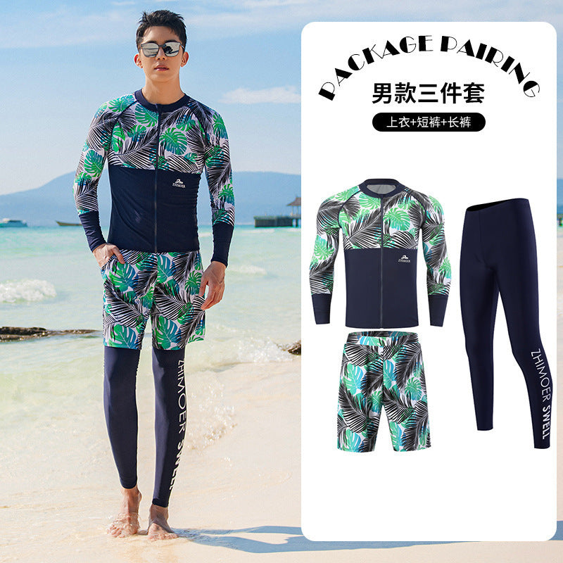 Diving suit women's new couple anti-DDoS swimsuit split long-sleeved trousers quick-drying surfing snorkeling suit jellyfish suit men