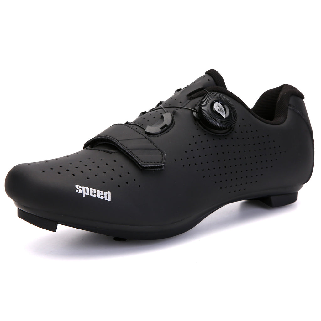 Cross-Border Locking Cycling Shoes, Hard-Soled Mountain Road Bike Locking Shoes, Pure Black Power-Assisted Cycling Shoes, Cycling Sports Shoes