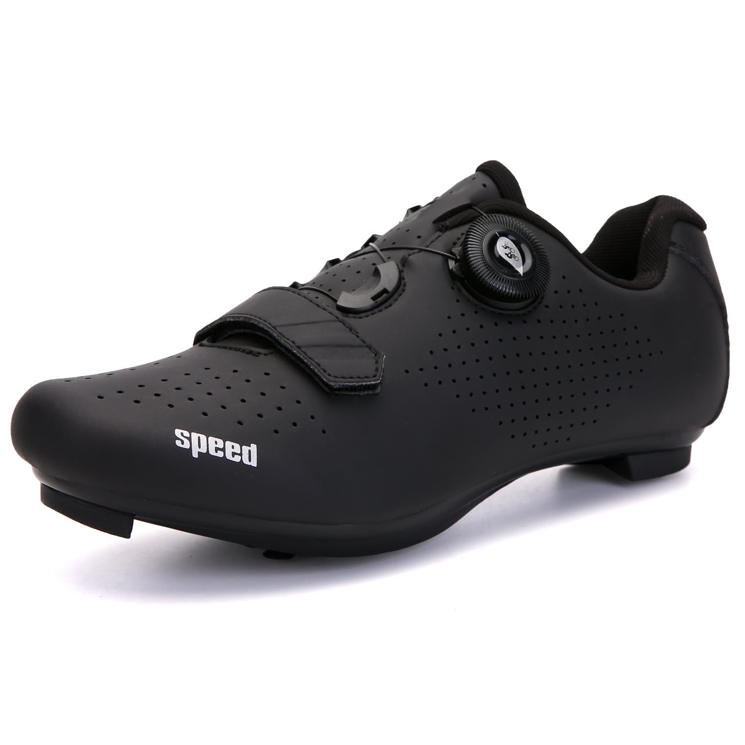 Cross-Border Locking Cycling Shoes, Hard-Soled Mountain Road Bike Locking Shoes, Pure Black Power-Assisted Cycling Shoes, Cycling Sports Shoes