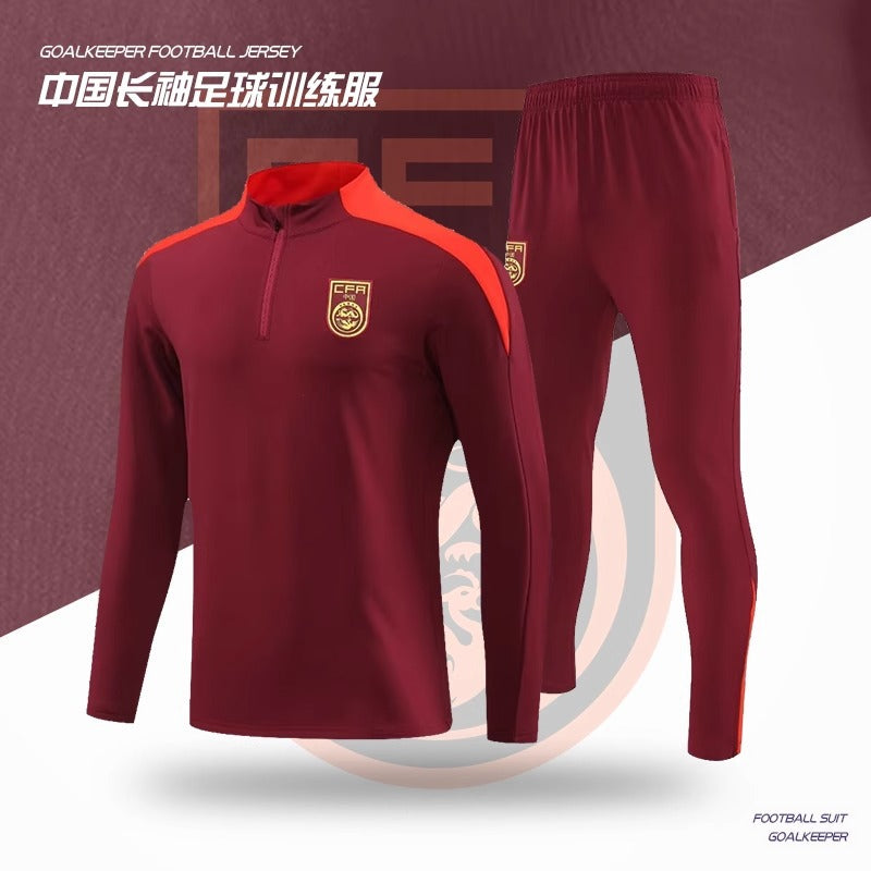 Football Training Clothing suit Men's Jersey Long Sleeve Winter Competition Team Clothing Adult Children's Jersey appearance uniform Football uniform